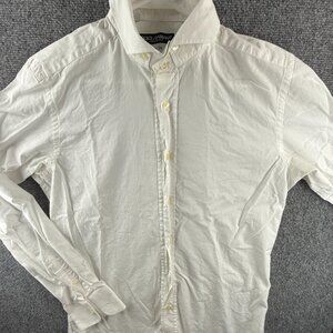Dolce & Gabbana Italy White Button Up Shirt Slim Fit 15.75 (40) Cotton Designer